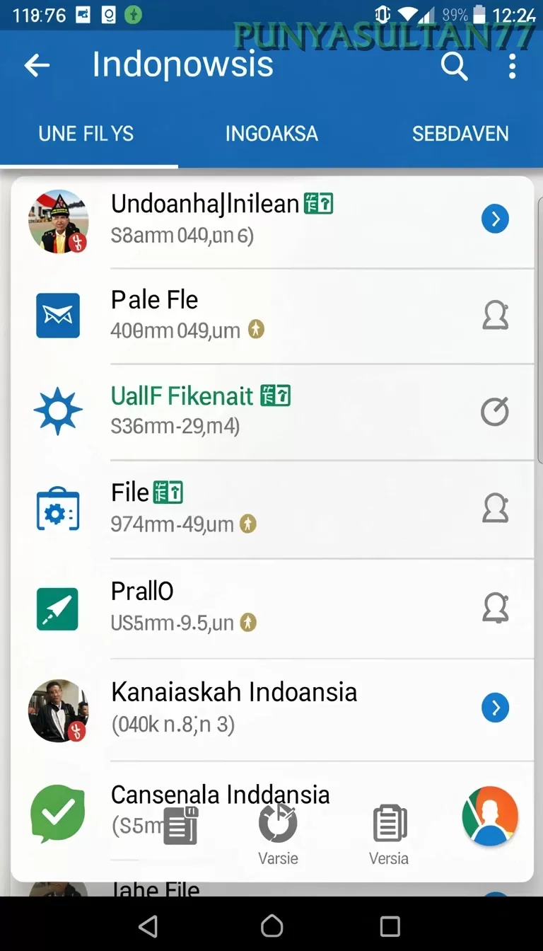 Cuplikan layar HIT9 — menu navigasi